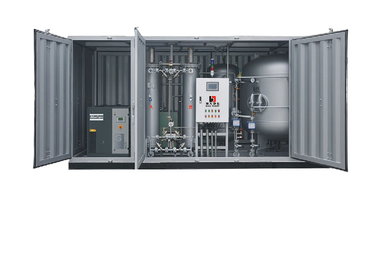 Skid mounted container nitrogen generator